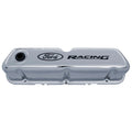 Chrome Steel Valve Cover Set w/Ford Racing Logo - 302071