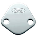 Fuel Pump Block-Off Plate Chrome w/Ford Logo - 302290
