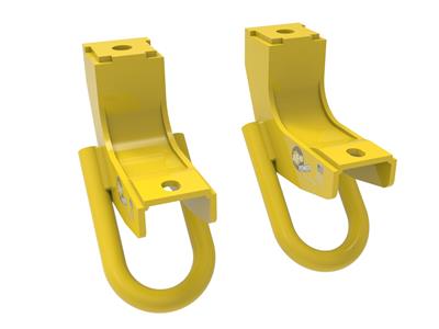 AFE Power Tow Hook, Front, Yellow Powdercoated, Toyota Tundra, Pair - 45072T001Y