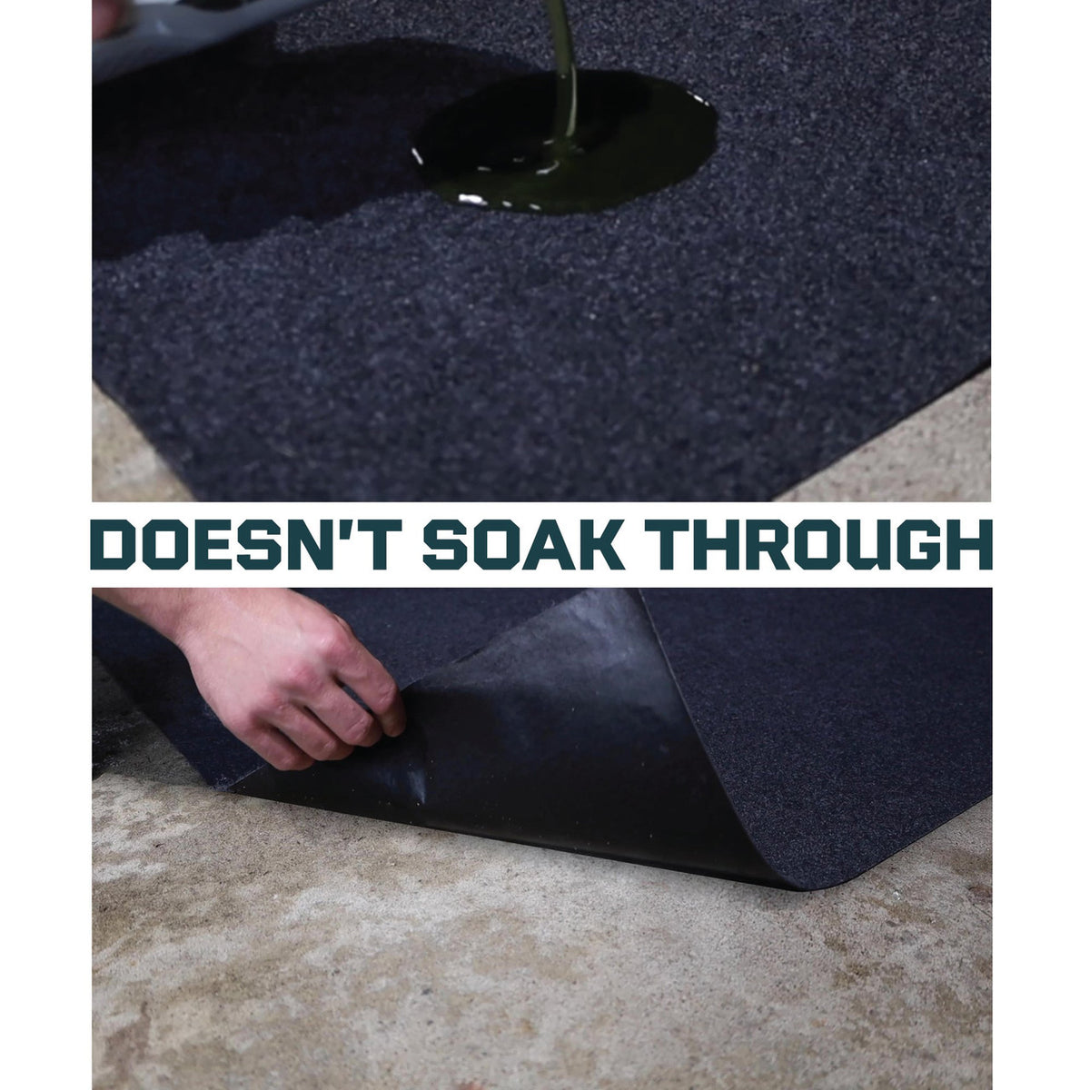 MOTIVITY Oil Spill Mat 29x36" - Protects Garage Floors - Absorbs Spills With No Soak Through - Reusable, Washable, and Durable - USA Made